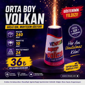 Orta Boy Volkan 100 Adet Koli Fiyatı Venüs Konik 667